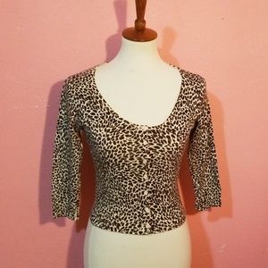 FOREVER 21 Leopard Cheetah 3/4 Sleeve Cardigan XS